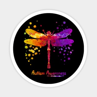 Dragonfly Autism Awareness Color Magnet